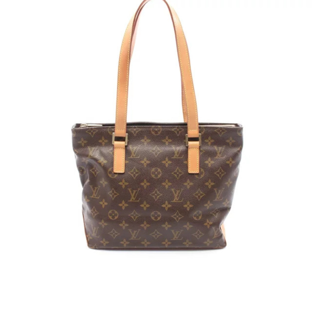 Louis Vuitton Cabas Piano Shoulder Bag Canvas Leather Monogram Brown